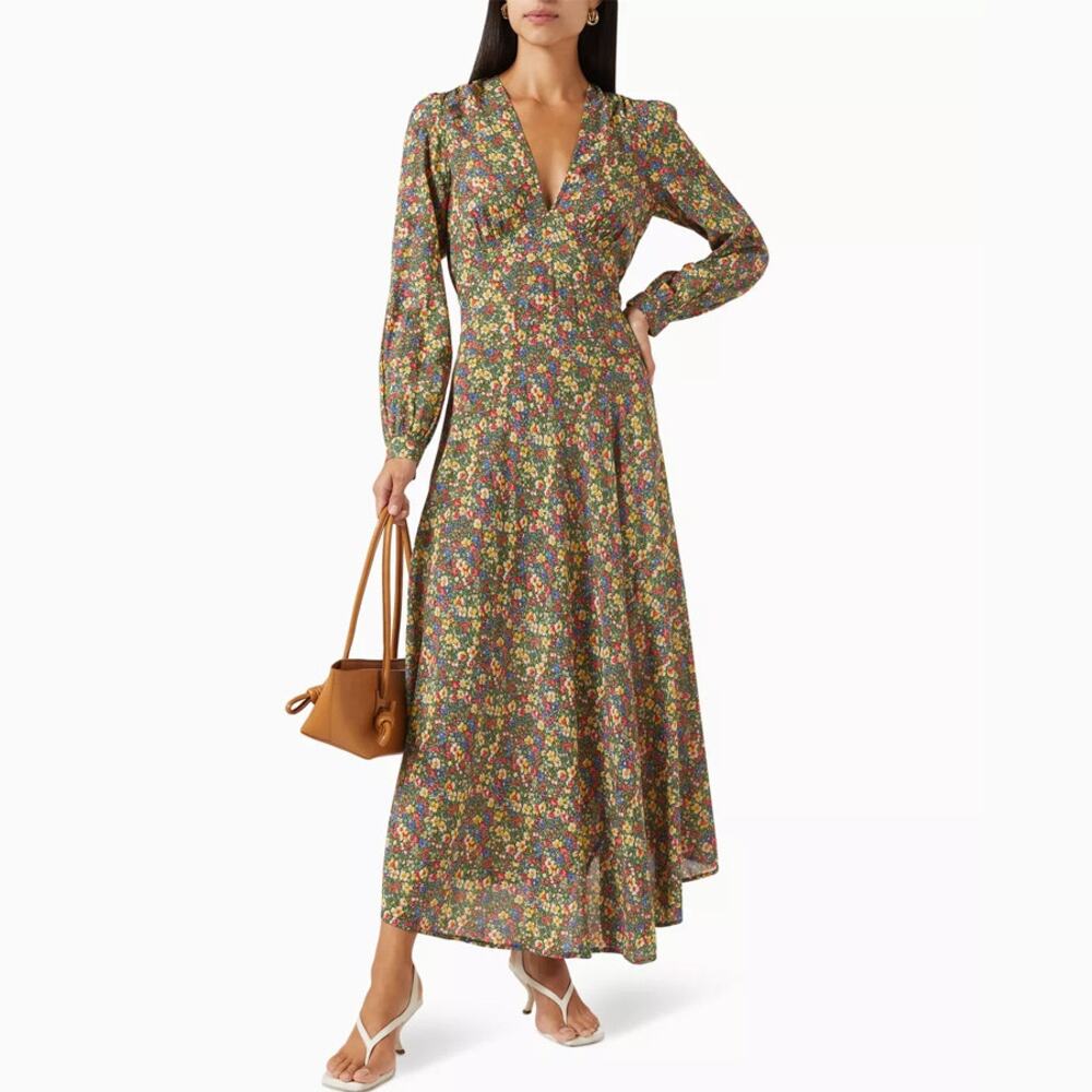 DÔEN Charleston Dress in Green Valley Floral Size M - Picture 2 of 7
